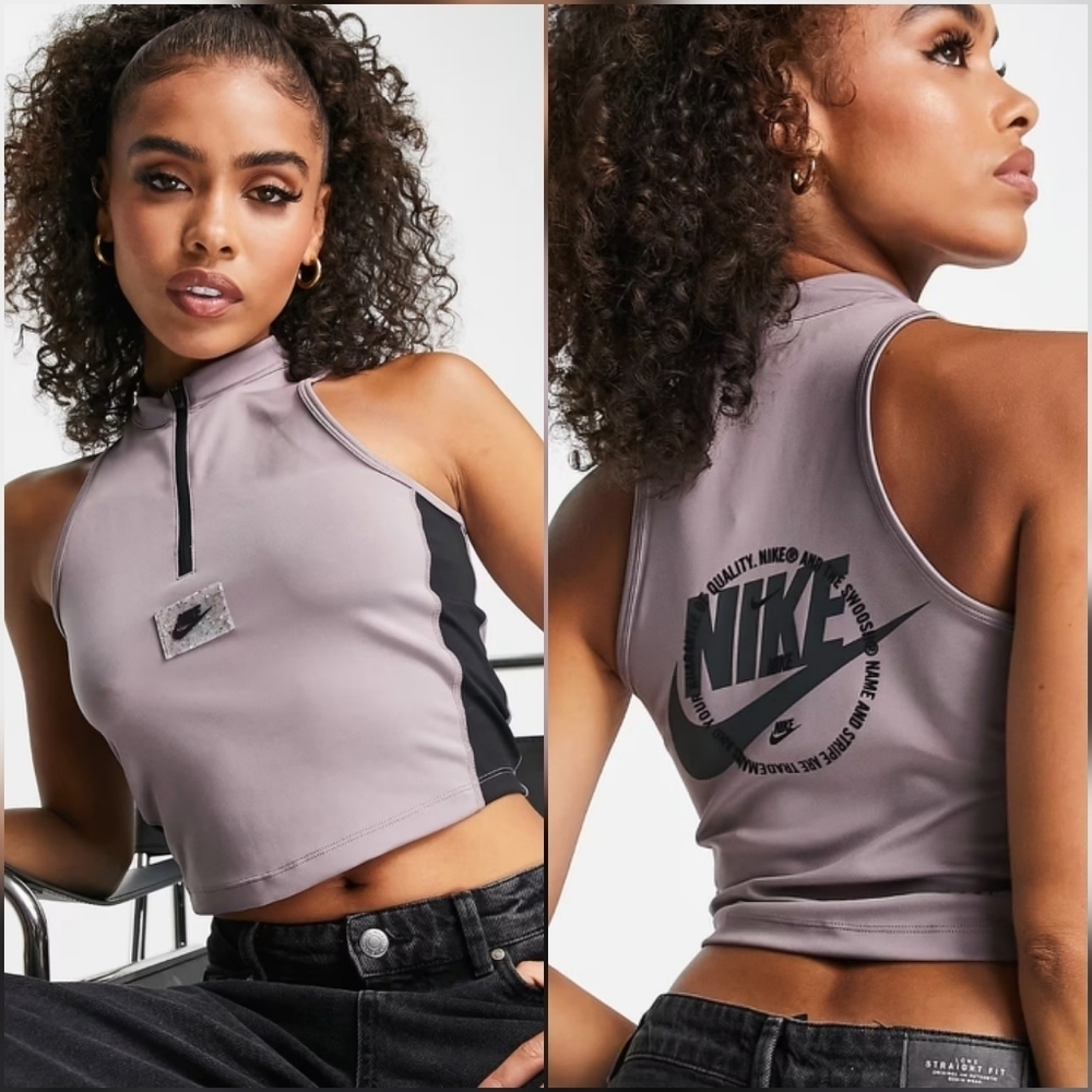 Nike Smoky Purple Sports Utility Halterneck Performance Tank Top Womens SZ Large